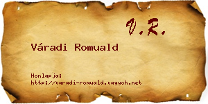 Váradi Romuald névjegykártya